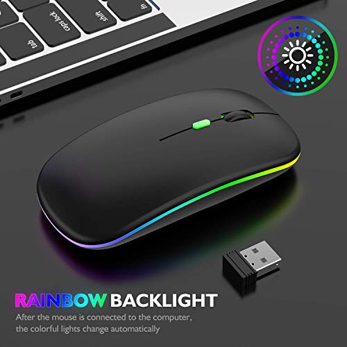 Wireless Mouse for Computer Laptop,Bluetooth Mouse for Apple MacBook,Dual Mode BT 5.0+ 2.4GHz USB Mice