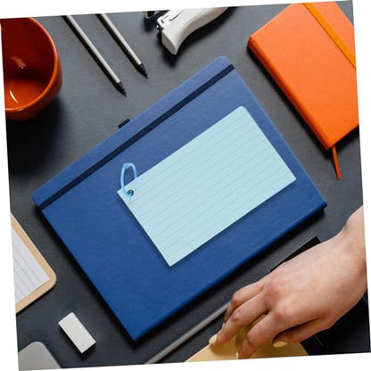 KALLORY 1set Lined Index Cards with Binder Rings Blank Flash Cards Colors for Easy Studying for Home Office and School Use