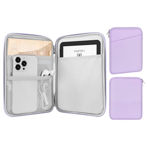 MoKo 6-7" eReader Sleeve Bag for 7" ereader Colorsoft Signature Edition, All-New 6" ereader 11th Gen 2022/10th Gen 2019/8th Gen 2016, 6.8" ereader Paperwhite 11th/10th Gen 2021/2018, Lilac - color: Lilac, size: 6-7 inch