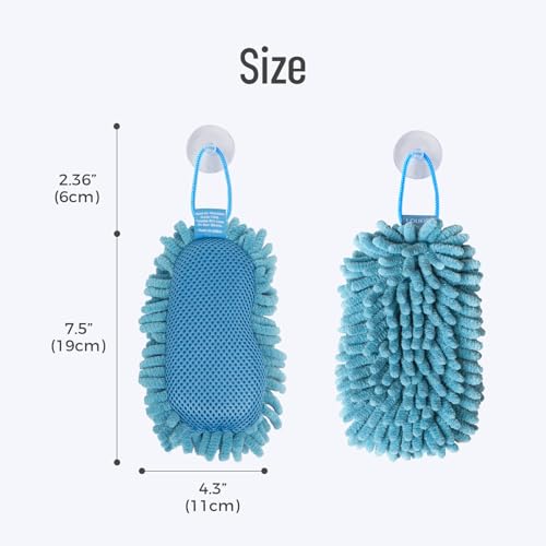 loukin Shag Dry Erase Eraser (3.4 Fl Oz Whiteboard Cleaner Included), Whiteboard Eraser with Suction Cup, Microfiber, Washable, for Classroom, Home and Office Use, Blue - size: Blue