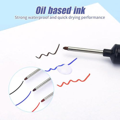 5PCS Long Head Deep Hole Marker Pens, 20mm Deep Reach Markers, Waterproof Construction Markers Marking Tool, Long Nose Marker, Permanent Markers Carpenter Ink Marker Pens, Metal Marking Pen (Mix6PCS) - color: Mix6PCS
