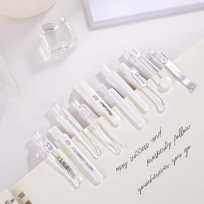 5 Count Pastel Gel Ink Pen Set,Cute Note Taking 0.5mm Fine Point Retractable 5 Count Black Ink Pens for Writing, Journaling, School, Office (White Clear) - color: White Clear