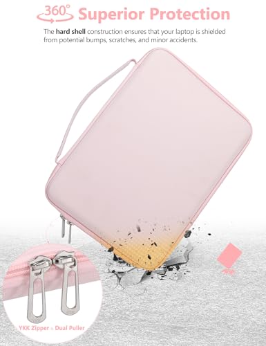 HYZUO 15-16 Inch Hard Shell Case Laptop Sleeve for MacBook Pro 16 M5/M4/M3/M2/M1 Pro/Max A3428 A3429 2026-2019, MacBook Air 15 M5/M4/M3/M2 2026-2023, 15" Surface Laptop, Razer Blade 15, Pale Pink - color: Pale Pink, size: 15-16 Inch