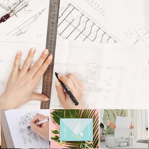 300 PCS 11x17 Inch Translucent Vellum Paper 63 Grams for Architecture Building Paint - Drafting Sheets Translucent White (Can't Print With Printer) - color: transparent