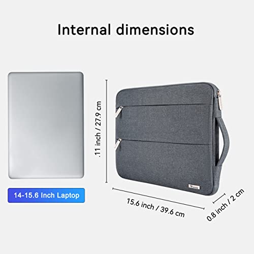 Voova 15.6 16 Inch Laptop Sleeve Case Compatible with MacBook Pro 16 M1/M2/M3/M4 Max 2019-2025, 15.6-16” Hp Lenovo Acer Asus, Waterproof Slim Computer Bag Cover with Handle, Dark Grey - color: Dark Grey, size: 15.6-16 Inch