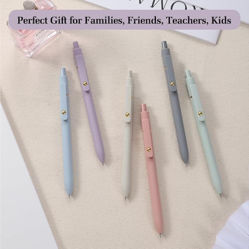 FIOVER Gel Pens, 6pcs Blue Ink Medium Point 0.7mm Smooth Writing Pens with Comfort Grip, Aesthetic Ballpoint for Journaling School Office Supplies, Gifts for Women Men (6PCS Blue Ink) - color: 6PCS Blue Ink