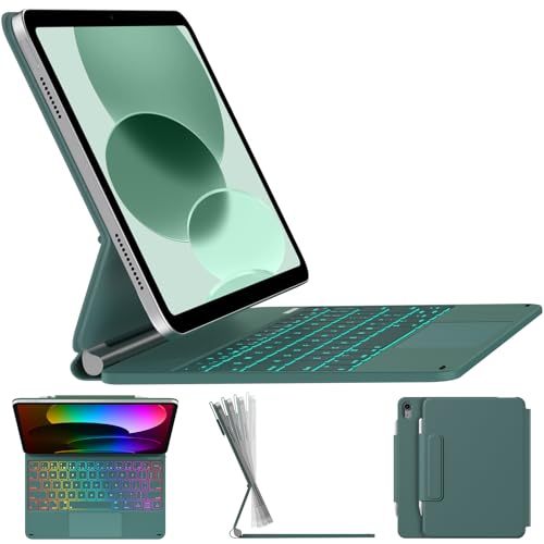 typecase Edge Keyboard Case for iPad 11th Gen A16 (2025) & 10th Gen 10.9" (2022) – Multi-Touch Trackpad, 11-Color Backlit Magic-Style Keyboard – Floating Magnetic Stand, Pencil Holder – Midnight Green - color: ‎‎‎‎ ‎‎‎ Midnight Green