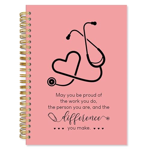 Fewgb Pink Nurse Spiral Notebook Gifts, RN Appreciation Thank You Gifts for Nurses Week Hardcover Lined Notebooks Journal for Office Work, Nursing School Student Future Nurse Notebook A5 5.5x8.3 - color: nurse-pink