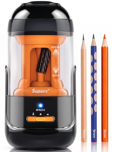 M&G S5 Electric Pencil Sharpener,Fully Automatic for 6.5–11mm No.2 & Colored Pencils,Auto In & Out,3 Sharpness Modes,Type-C Rechargeable,Helical Blade,Hands-Free for School Classroom Home Office,Black - color: Black