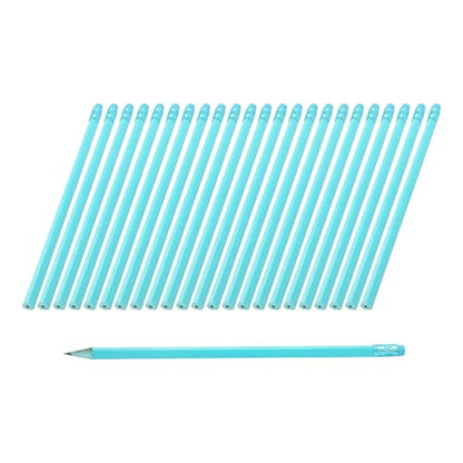 24Pcs HB Graphite Triangular Grip Wood Pencils with Eraser for School, Drawing and Sketching, and Office Use(Blue) - color: Blue