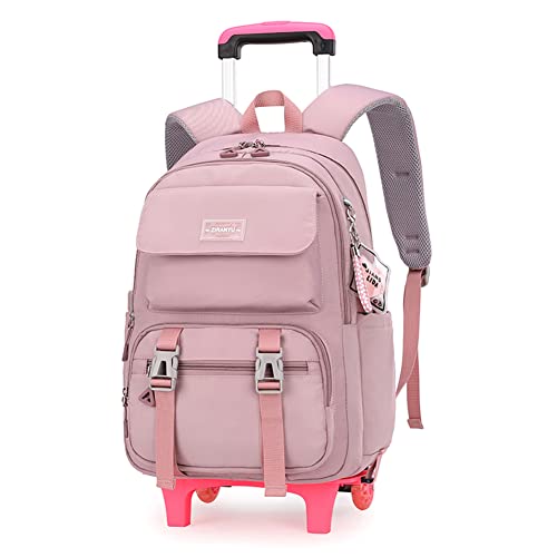 ZHANAO Rolling Backpack Luggage BookBag with Wheels Trolley Bag Wheeled Travel Backpack for Girls & Boys Trolley Bag - color: Purple, size: 2-wheel