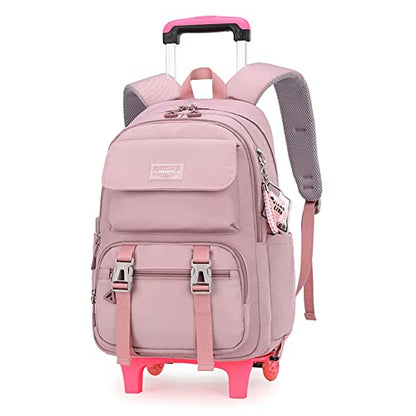 ZHANAO Rolling Backpack Luggage BookBag with Wheels Trolley Bag Wheeled Travel Backpack for Girls & Boys Trolley Bag - color: Purple, size: 2-wheel