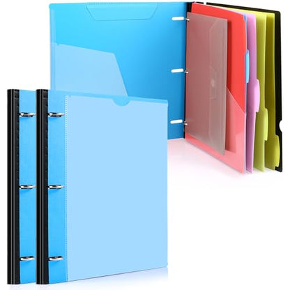 WOT I Telescoping Project Organizer 2-Pack, Refillable Binder with Dividers and Pockets, 13 Pocket Folders, 1 Inch 3 Ring Binder, Blue - color: Blue, size: 2 Pack