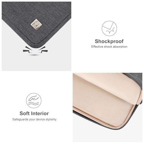 DOMISO Laptop Case Laptop Sleeve Cover Compatible with 15 inch MacBook Air M4/A3241 2025, M3/A3114,M2/A2941,15 inch MacBook Pro A1990 A1707,Compatible with Dell XPS 15 Plus with Pocket, Dark Grey - color: Dark Grey, size: 14 inch