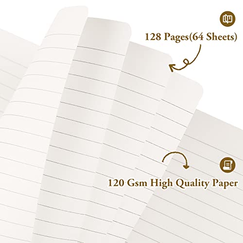 Huhuhero Notebooks Journal, Ruled Notebook, Premium Thick Paper Lined Journal, Black Hardcover Notebook for Office Home School Business Writing Note Taking Journaling, 5"×8.25" (6, Black) - color: Black, size: 6
