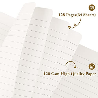 Huhuhero Hardcover Notebook, College Ruled Lined Writing Journal | 120Gsm Thick Paper Notebooks for Women Men, 5.25"×8.25", Office & School Writing Supplies (1, Navy Blue) - color: Navy Blue