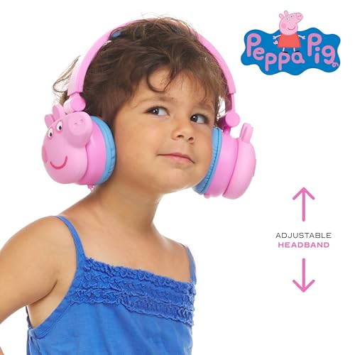 Peppa Pig - Kids Bluetooth Headphones, Wireless & Wired Over-Ear Headphones with Safe Volume, Adjustable Headband, Rechargeable Battery & Stereo Sound – Perfect for School, Home, & Travel - color: Peppa Pig