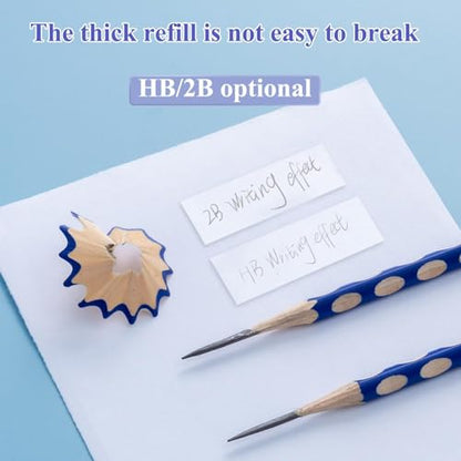 M&G 30pcs Triangular Pencils, 2B Pencils with Grip Correction, Wooden Graphite Pencils, Pre-Sharpened Break-Resistant, Suitable for Writing, Drawing, and Sketching - style: 30pcs Blue 2B