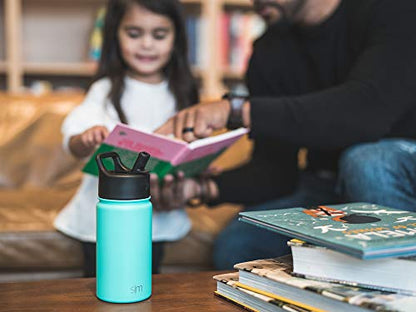 Simple Modern Kids Water Bottle with Straw Lid Vacuum Insulated Stainless Steel Metal Thermos Bottles | Reusable Leak Proof BPA-Free Flask for School | Summit Collection | 18oz, Deep Ocean Navy Blue - color: -Deep Ocean, style: 18oz