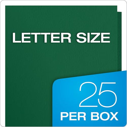 Oxford Twin-Pocket Folders, Textured Paper, Letter Size, Hunter Green, Holds 100 Sheets, Box of 25 (57556EE) (Pack of 2) - color: Hunter Green, size: 25-Count (Pack of 2)