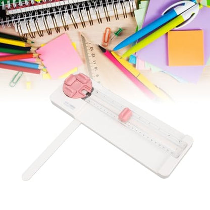 Paper Cutter Portable Paper Trimmer Cutter 4 in 1 Paper Trimmer Scrapbooking Tool Paper Trimmer with 45 to 90 Degree Angle Measuring (Rose) - color: Rose