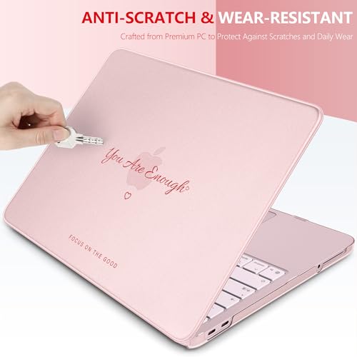 Batianda Case for MacBook Neo 13 Inch 2026 Model A3404, Pink Quote | 4-in-1 Laptop Accessories Bundle with Pink Quote Design, Ultra Slim Hard Shell for Students, Girls and Minimal Style Users - color: You Are Enough