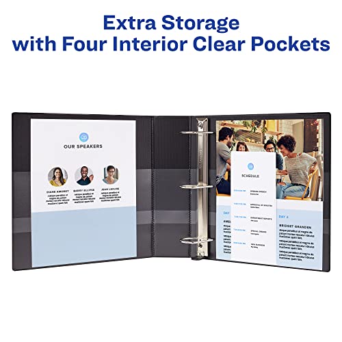 Avery Heavy-Duty View 3 Ring Binder, 2" One Touch Slant Rings, 2.8 Inch Wide Spine, Customizable Clear Cover, Ideal for School, Office, and Home Organization, 1 Light Blue Binder (05501) - size: 2"