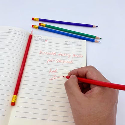 24 Pcs Erasable Checking Pencils, Pre-Sharpened, for Marking, Coloring, Tests, Grading, Office, (Red) - color: Red