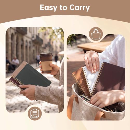 Watersay 30 Pcs Small Spiral Notebooks A6 with Straps, Multicolor 5" x 7" Pocket Notebooks Mini Lined Journals 50 Sheets for Back to School Supplies Students Rewards Office Gifts(Brown) - color: Brown