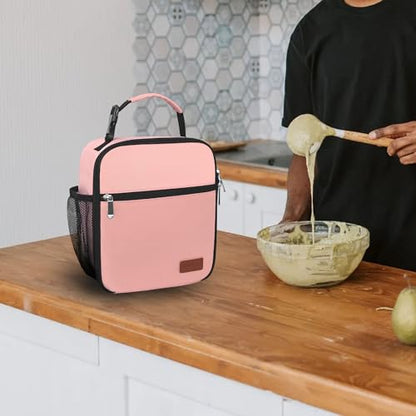 Lunch Box for Men & Women Durable Lunch Bag for Adults Reusable Small Lunchbox Pink - color: Pink