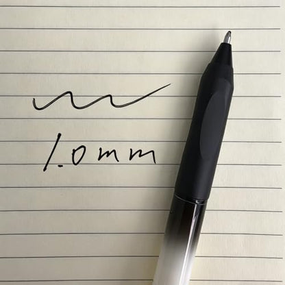 Fengtaiyuan Retractable Gel Pens, 1.0mm Bold Point Quick Dry Black Ink, 12 Pack Gradient Black-White Barrel with Ergonomic Non-Slip Grip, Smooth Writing for Grading Highlighting Signing Office School - color: BlackFRW10P12