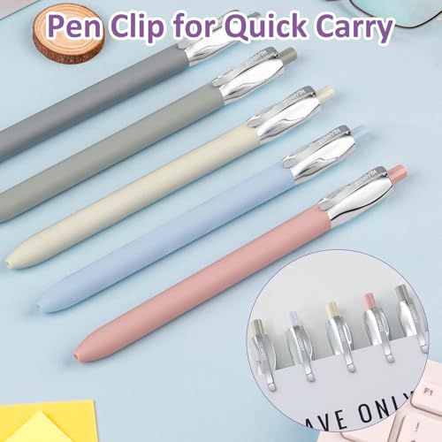 Solati Premium Gel Pens, 5-Pack Retractable 0.5mm Black Ink Pens, Luxury Aesthetic Fluid Design, Smooth Quick-Dry Writing Pens for Journaling, Note-Taking, Office, School Supplies (Z4 5PCS Morandi) - color: Z4 5PCS Morandi