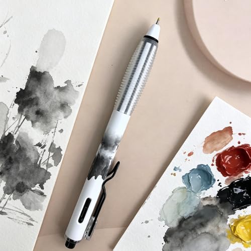 Fengtaiyuan Retractable Gel Pens, 0.5mm ST Precision Tip Quick Dry Black Ink, Gradient Black Barrel with Triangular Silicone Non-Slip Grip, Ergonomic Smooth Pens for Exam School Office [Pack of 18] - color: BlackGRB05P18