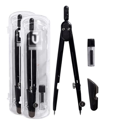 Metal Compass Set for Students,Heavy Duty Math Geometry Compass with Lead Refills Geometry Drawing Set Drafting Tool Kit for Schools