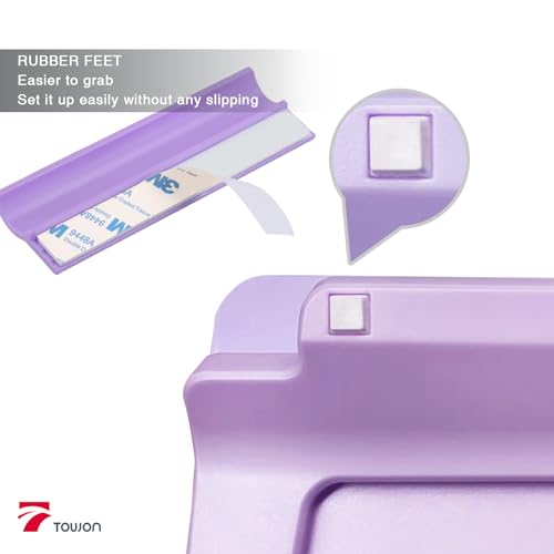 TOWON Small Glass Dry Erase Board, Desk White Board with Standing, Mini Whiteboard Easel Pad Set, Stenography Artifact for Office, Home and School Supplies, 8 x 6 Inches, Purple - color: Purple