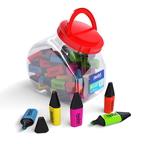 Swash Mini Highlighters 50-Pieces, Assorted Colour