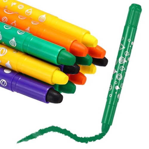 MECCANIXITY Twist Crayons, Twist Crayons Gel Watercolor Set Washable Silky Smooth for Arts Drawing DIY Craft Project Coloring Supplies Gift(Green Orange Yellow Purple, Pack of 12) - color: Green Orange Yellow Purple