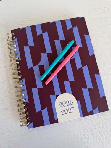 Pearhead 2026-2027 Academic Planner 12 Month (July 2026–June 2027), 9.5” x 11” Spiral Bound Hardcover with Monthly Tabs, Weekly & Monthly Layouts, Stickers, Goal Pages - color: Purple 2026 Academic Planner