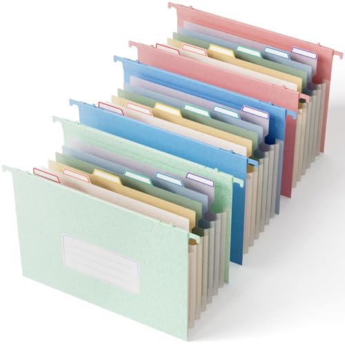 Wheat Straw Expanding Hanging File Folders, File Organizer, 1.2" Accordion Pockets, Large Capacity, Letter Size for Filing Cabinet, Healthy Living- UN Blue& Mint Green&Strawberry Pink-3 Packs - color: Un Blue& Mint Green&strawberry Pink, style: 3 packs