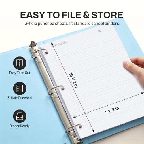 SUNEE Spiral Notebook, 3 Subject, College Ruled Paper, 8" x 10-1/2", 150 Sheets/300 Pages, 3 Pocket Colored Dividers, Water Resistant Cover, Black - color: Black