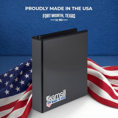 Samsill 1.5 Inch 3 Ring Binders, Economy Round Ring, Clear View Cover, 325 Sheet Capacity - for School, Home, Office - Black, 6 Pack - size: 6-Pack, style: 1.5 Inch