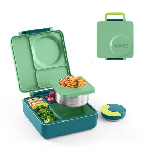 Omie OmieBox Kids Insulated Leakproof Bento Lunch Box with Food Jar (Meadow) - color: Meadow