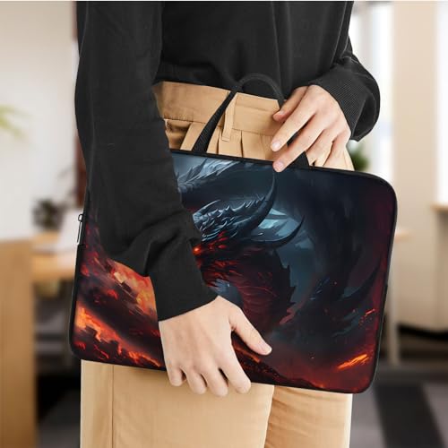 Laptop Sleeve Bag with Handle Computer Protective Soft Cover Case for 14 Inch 13 Inch Laptop,Fire Dragon - color: Fire Dragon