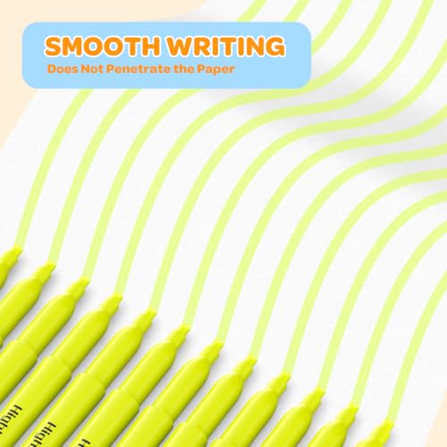 48 Count Yellow Highlighters Bulk - Chisel Tip, No Bleed & Quick Dry, Ideal for Note Taking, Studying, School, Office, Student & Teacher Supplies - color: Yellow