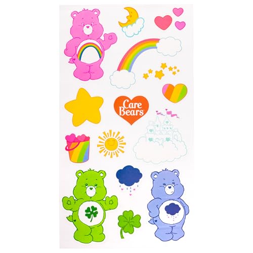 Silver Buffalo Care Bears Twist Spout, Plastic Water Bottle, 32oz | Includes Sticker Set, You Stick Yourself, 0.95 Liters - color: Care Bears Rainbow Heart