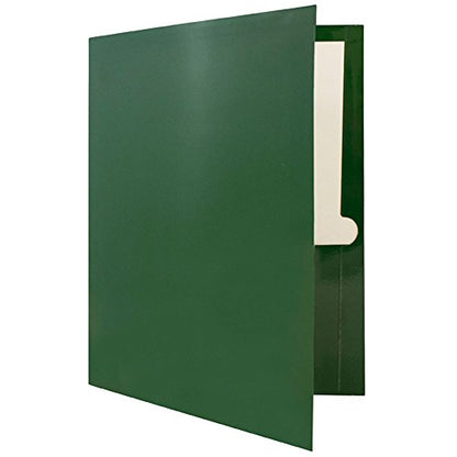 JAM PAPER Laminated Two Pocket Glossy School Folders - Letter Size - High Gloss Green - 6/Pack - color: Green, size: Pack of 6 Folders