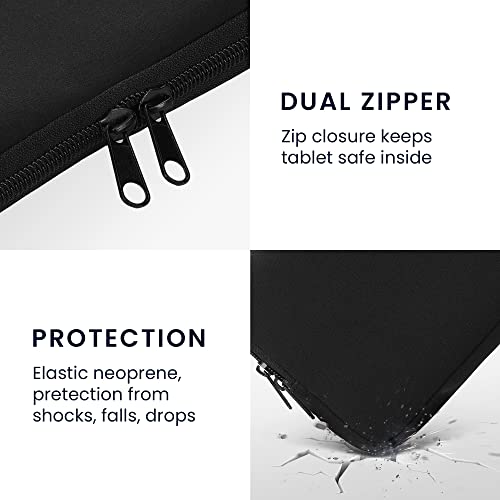 kwmobile Neoprene Pouch Compatible with 8"-8,4" Tablet - Universal Sleeve Case Cover with Zipper for Tablet - Black - color: black, size: 8"-8,4" Tablet