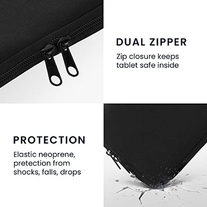 kwmobile Neoprene Pouch Compatible with 8"-8,4" Tablet - Universal Sleeve Case Cover with Zipper for Tablet - Black - color: black, size: 8"-8,4" Tablet
