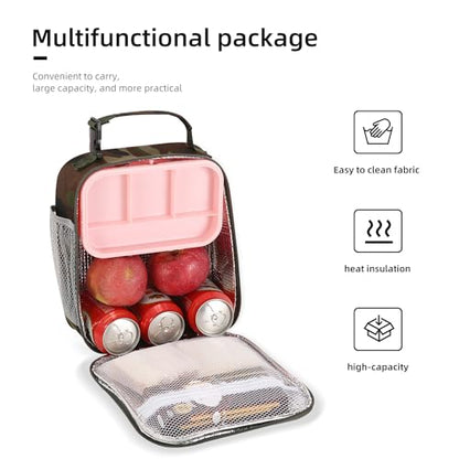 Lovoeo Lunch box Lunch bag for men women Insulated Lunchbox Lunch bags for Work Picnic Travel (Green camo) - color: Green camo