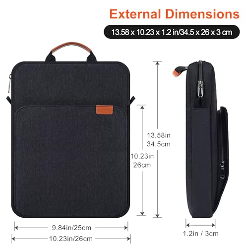 12.9 Inch Tablet Laptop Sleeve for Macbook Pro 14.2 Inch/Air 13.6"/Neo 13,Samsung Galaxy Tab S11 S10 S9 Ultra 14.6",iPad Pro 13 M5 M4/Air 13 M4 M3 M2/Pro 12.9 Carrying Case,Surface Laptop 13.8"-Black - color: Black